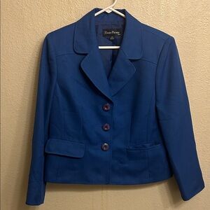 Evan-Picone Women Royal Blue Suit Jacket Size 14 Petite